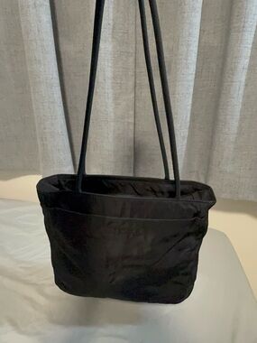 Prada Black Nylon Shoulder Tote with Double Straps